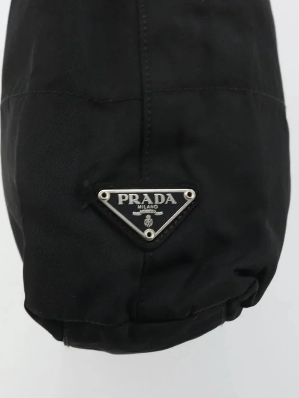 PRADA Plastic Chain Tote Bag Nylon Black Silver Auth 175266